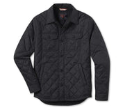 Quilted Sherpa Lined Shacket - Black