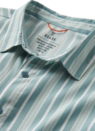 Bless Up Breathable Stretch Shirt - Dusty Blue Stripe