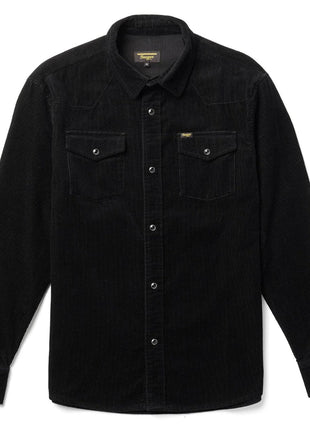 Reagan Pearl Snap Cord Shirt - Black