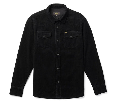Reagan Pearl Snap Cord Shirt - Black
