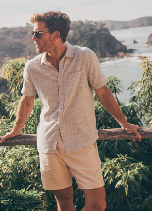 Stretch Selvage Shirt - Blue Mini Stripe