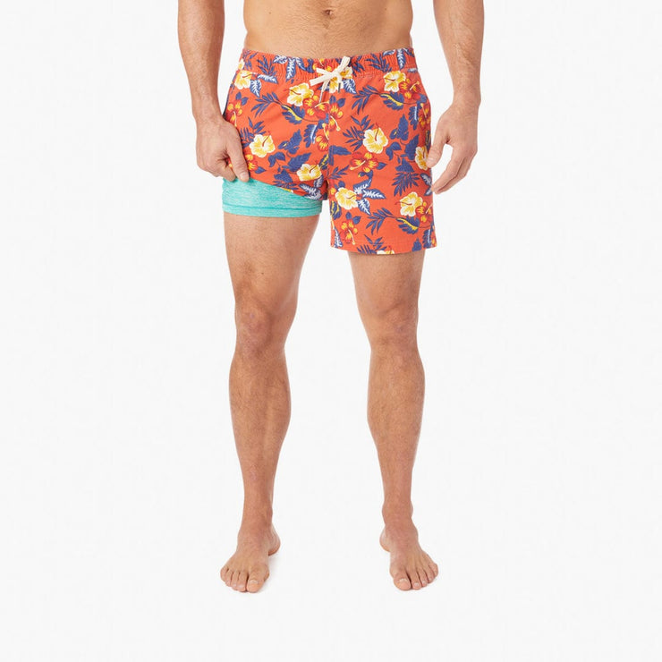 Bungalow Lined Short 5" - Red Tropics