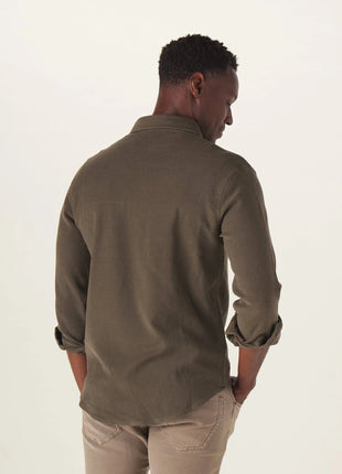 Comfort Terry Shirt Jacket - Dusty Olive