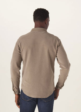 Comfort Terry Shirt Jacket - Taupe