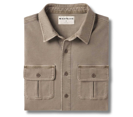Comfort Terry Shirt Jacket - Taupe