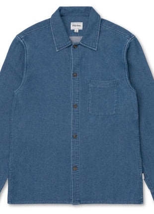 Textured Corduroy Shirt - Washed Indigo
