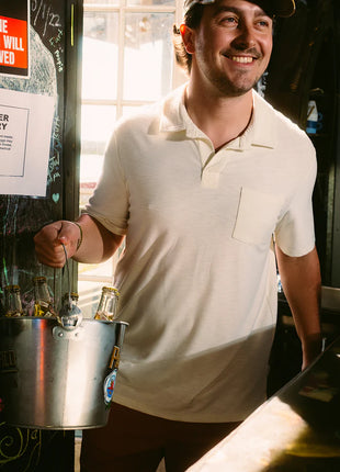 Bamboo Slub Polo - Sea Salt