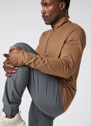Ease Performance 1/2 Zip 2.0 - Pecan Heather