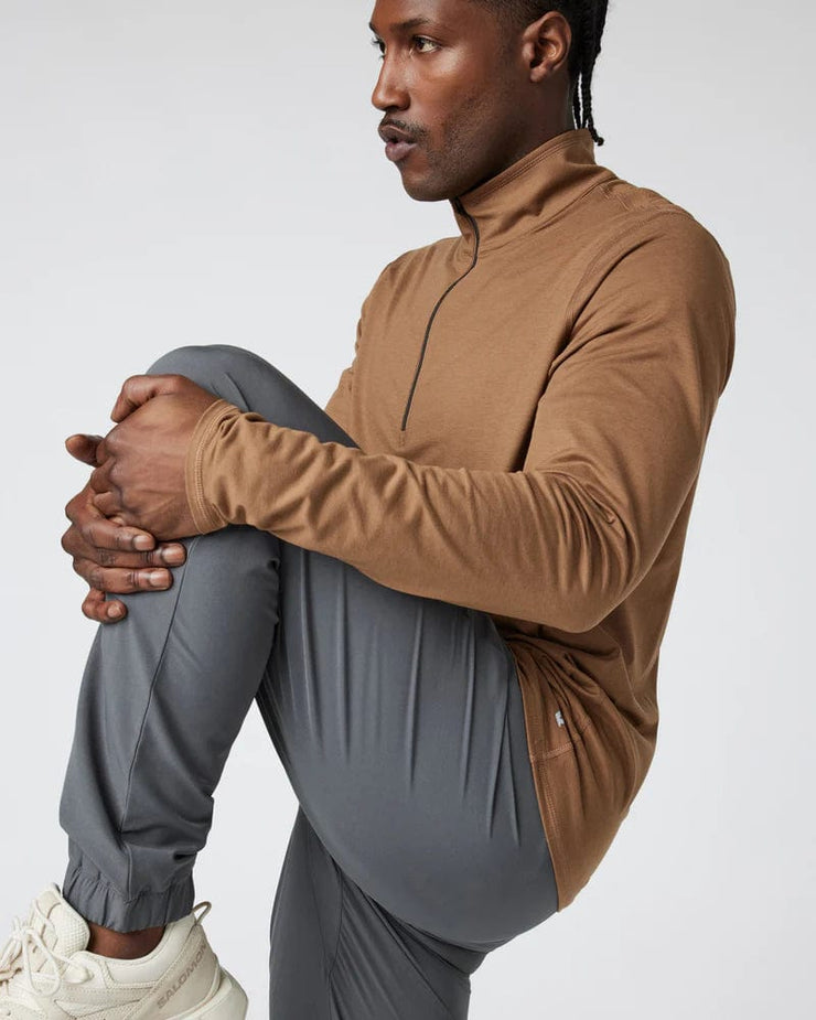 Ease Performance 1/2 Zip 2.0 - Pecan Heather