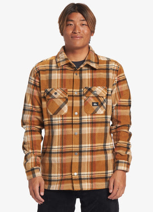 Surf Days Fleece Overshirt - Brown Plaid