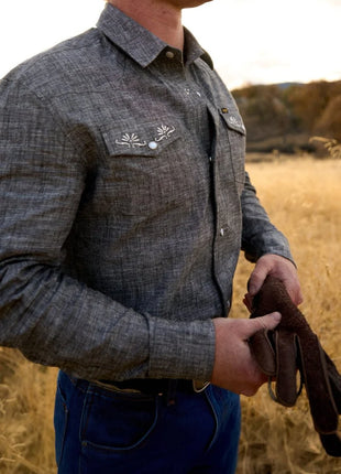 Reagan Pearl Snap Shirt - Faded Black