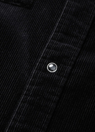 Reagan Pearl Snap Cord Shirt - Black