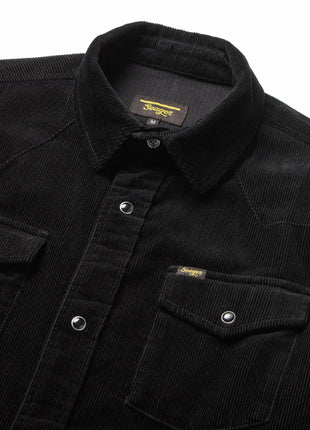 Reagan Pearl Snap Cord Shirt - Black
