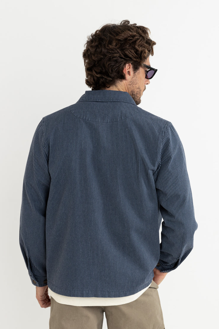 Hickory Stripe Work Shirt - Navy