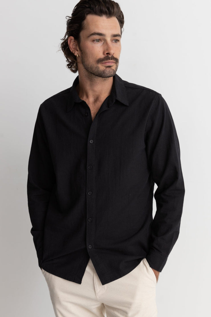 Classic Linen LS Shirt - Black