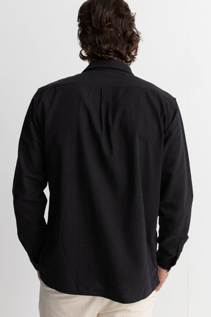 Classic Linen LS Shirt - Black