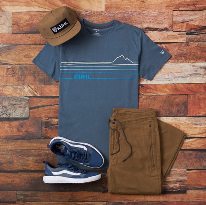 Mountain Lines Tee - Deep Waters Blue