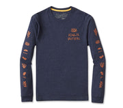 Distant Forms Long Sleeve Tee - Navy Heather Tops Howler Bros 