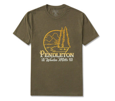 Ombre Graphic Tee - Military Green Tops Pendleton Military Green S 
