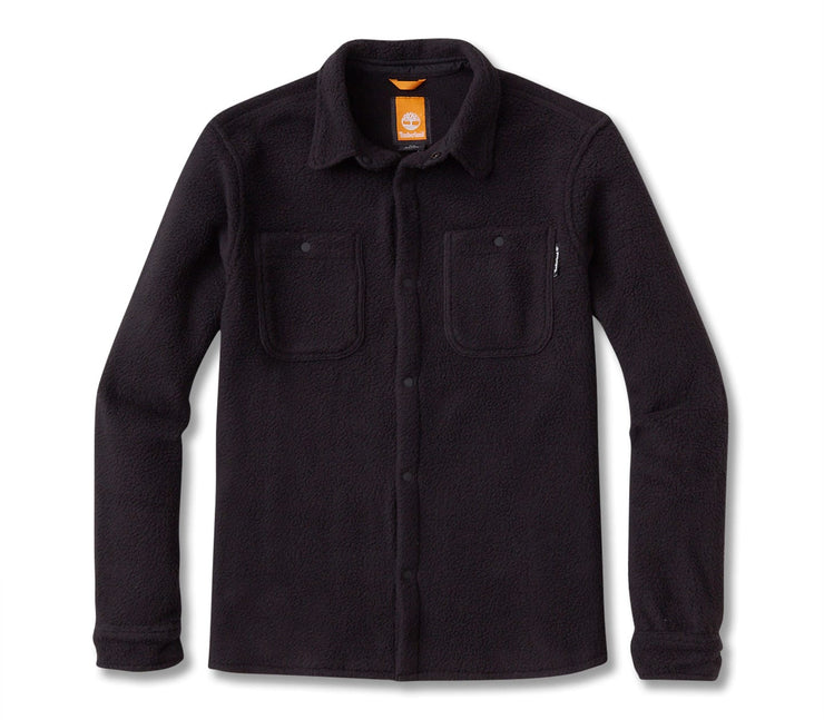 Utility High-Pile Fleece Overshirt - Black Outerwear Timberland Apparel Black S 