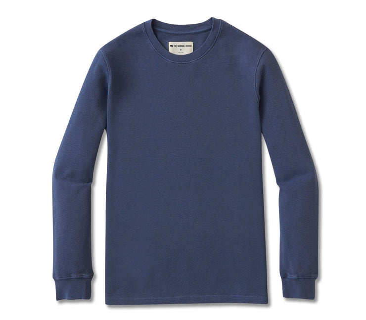 Vintage Thermal Crew - Blue Tops The Normal Brand Blue S 