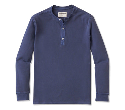 Vintage Thermal Henley - Blue Tops The Normal Brand Blue S 