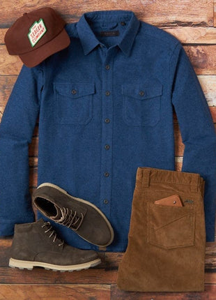 Major Chamois Flannel - Lake Blue Tops Dakota Grizzly 