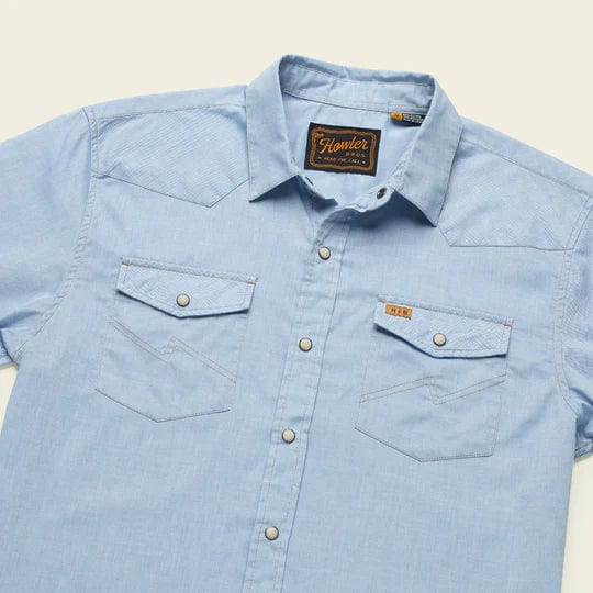H Bar B Snap Shirt - Faded Blue Oxford