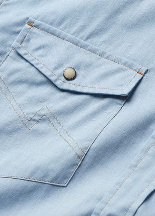 H Bar B Snap Shirt - Faded Blue Oxford