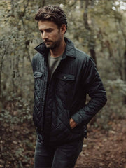 Quilted Sherpa Lined Shirt Jacket - Black Outerwear The Normal Brand 