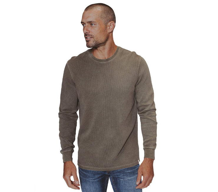 Vintage Thermal Crew - Dusty Olive Tops The Normal Brand 