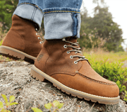 Redwood Falls Moc Toe Waterproof Boots - Rust Leather Footwear Timberland 